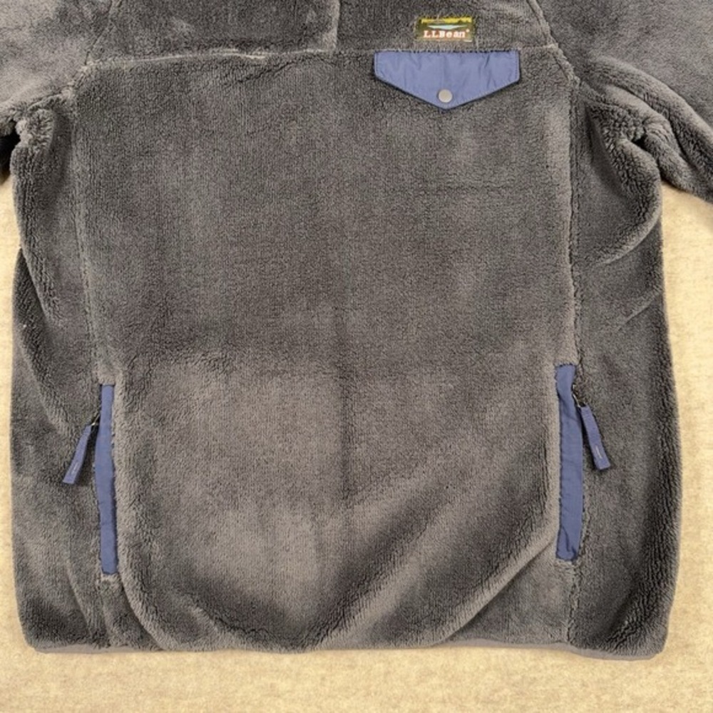 LL Bean Hi-Pile Fleece Pullover 1/4 Snap Jacket Womens Medium Gray Style 505112 - Picture 4 of 13